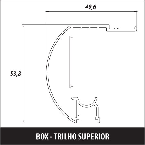 AL-BX 01 Trilho Superior para Box 1 AL-BX 01 Trilho Superior para Box