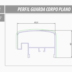 AL-CG 83 Perfil Guarda Corpo Plano