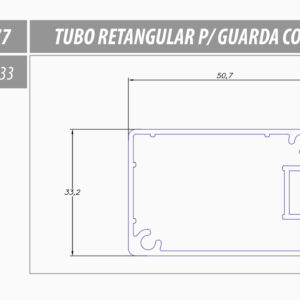 AL-CG 77 Tubo Retangular para Guarda Corpo