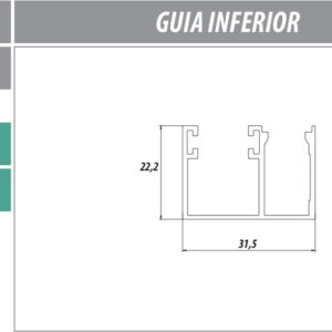 AL-75 Trilho Inferior LEVE 8mm