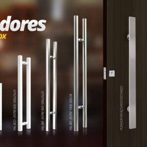 PAL 120 Puxador Redondo de Alumínio Tam 1200 Furo 500