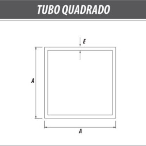 AL-TQ 2"X2" (5cmX 5cm) Tubo Quadrado
