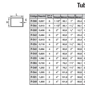 P-248 3"X1,5" Tubo Retangular